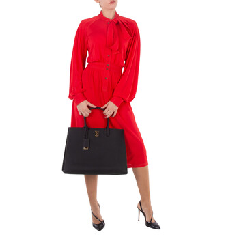 Black Grainy Leather Medium Frances Bag