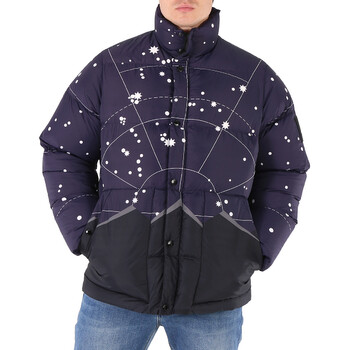 Burberry Carbon Blue Geometric Print Nylon Puffer Jacket, Size