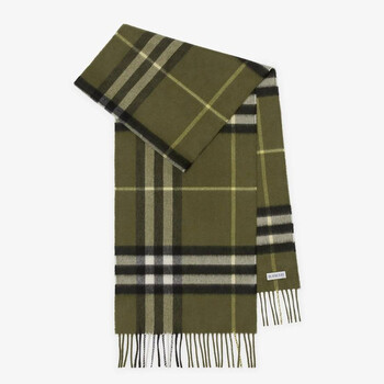 Burberry Check Fringed Cashmere Scarf 8112647 5045760063754 - Jomashop