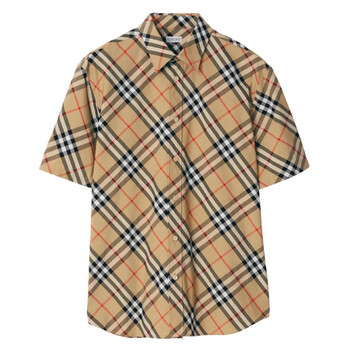 トップス BURBERRY 128/8y Burberry Kids Oak Motif Print Chambray Shirt, Size 8Y 8071082