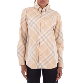 Tシャツ・カットソー Burberry SS24 'Simson' shirt (8070582 ARCHIVEBEIGE) Burberry Logo-Embroidered Short Sleeve Poplin Shirt, Size X