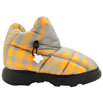 Burberry Check Drawstring Pillow Padded Snow Boots, Brand