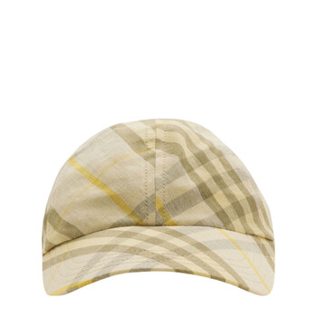 BURBERRY｜ (Check Baseball Cap (8094791)) Burberry Equestrian Knight-Applique Checked Baseball Cap