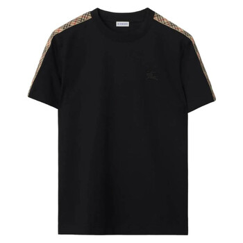 Burberry Check EKD Label Cotton T-Shirt, Size Small 8104883