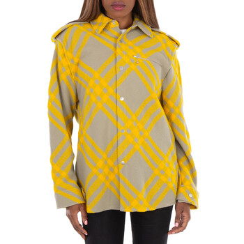 Burberry Check Cotton Jacquard Oversized Sweater, Size