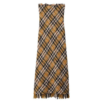 burberry halter dress Halter Ruched Ruffle Maxi Dress – KELINA main image 1