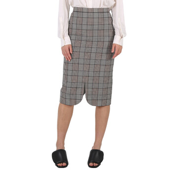 【送料&関税込】Burberry Embroidered Houndstooth Skirt Houndstooth twill maxi skirt in black - Burberry | Mytheresa