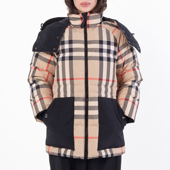 Burberry Vintage Check Motif Polyester Jacket, Brand Size 12 ( US