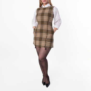 Burberry❤️Brown Check Mini Dress Burberry Maci Mini Check Print Dress, Brand Size 8 (US Size 6