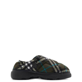 【関税&送料込】Burberry Printed Fabric Pillow Check Slip On Burberry Check Slip On Pillow Mules, Brand Size 35 ( US Size