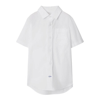 Burberry Kids White Owen EKD Short Sleeve Shirt, Size 6Y