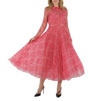 Burberry Clementine Pleated Lace Shirt Dress In Pale Apricot / Coral, Brand  Size 4 (US Size 2) 4072267 - Clothing - Jomashop