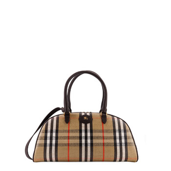 Burberry Coated Canvas Crossbody Bag With Check Pattern 8117522