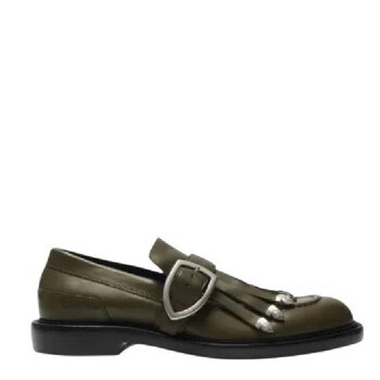 Burberry Cobble Fringe Detailing Leather Loafers, Brand Size