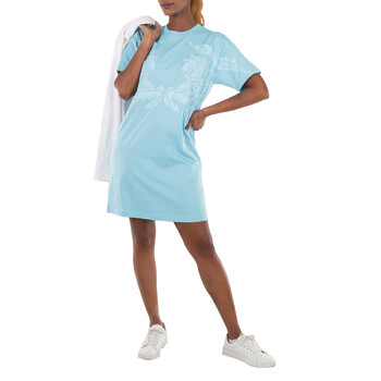 Burberry EKD Embroidered Cotton T-Shirt Dress, Size Small