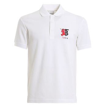 Burberry Contrast Logo Graphic Cotton Pique Polo Shirt, Brand Size