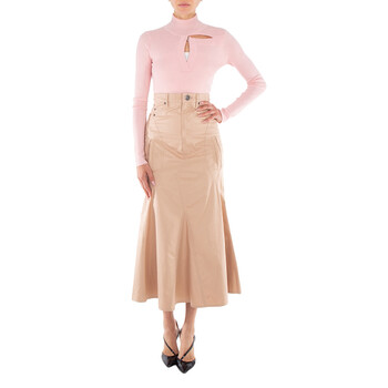 Cotton Pleated Maxi Skirt
