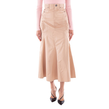 Burberry High-Waist Flared Cotton Skirt, Brand Size 6 (US