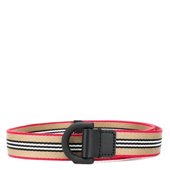 Burberry Cotton Striped-Pattern Belt, Size 60 8031828