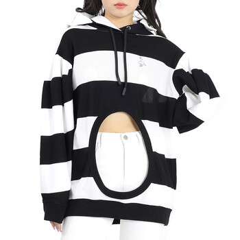 Burberry★White Cotton Black Striped Tape Print Sweatshirt 19336784_1?w=400
