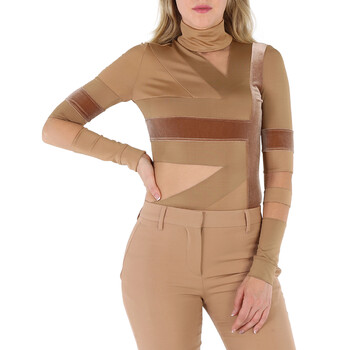 BURBERRY Stretch Jersey Bodysuit 総柄 Burberry - EKD Check Stretch Tulle Turtleneck Bodysuit | HBX