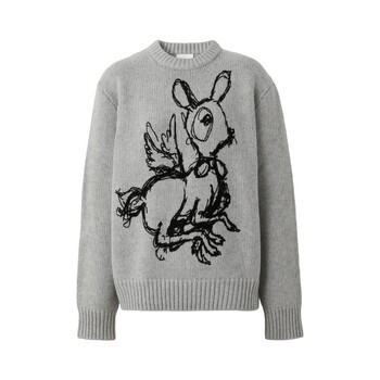 BURBERRY バンビ カシミヤ 鹿 ニット セーター Deer バーバリー Burberry Deer Graphic Cashmere Sweater, Size Medium 8063226