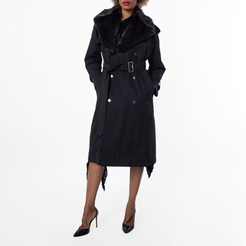 Burberry Silk Blend Double-Breasted Trench Coat, Brand Size 4 (US