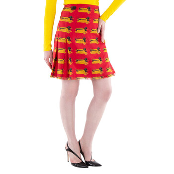 Duck Print Wool Mini Skirt