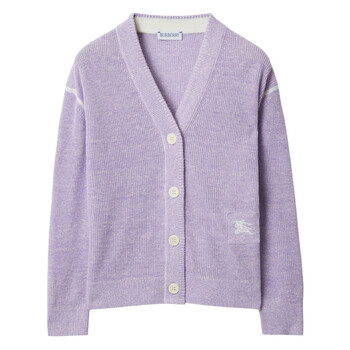 Burberry EKD Embroided Ribbed Cardigan, Size 10 8079298