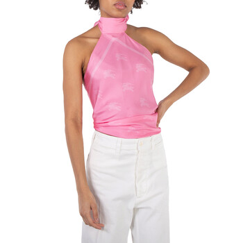 Burberry Ekd Silk Scarf Top In Bubblegum Pink, Size One Size