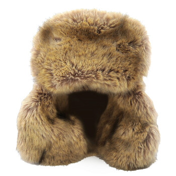 Burberry Faux-Fur Trim Ear-Flap Trapper Hat, Size Medium  display picture 2