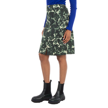 Floral Print Waxed Cotton Skirt