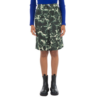 Floral Print Waxed Cotton Skirt