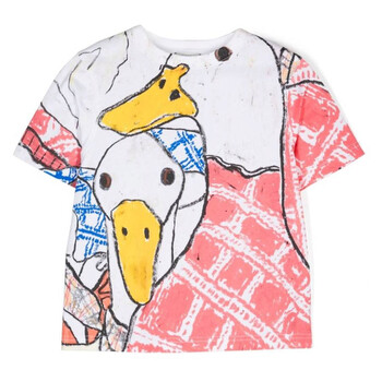Burberry Kids Goose-Print Cotton T-Shirt, Size 6Y 8089561