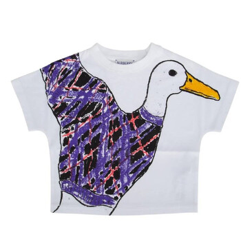 Girls Multicolor Goose Graphic Print Cotton T Shirt Girls Multicolor Goose Graphic Print Cotton T Shirt