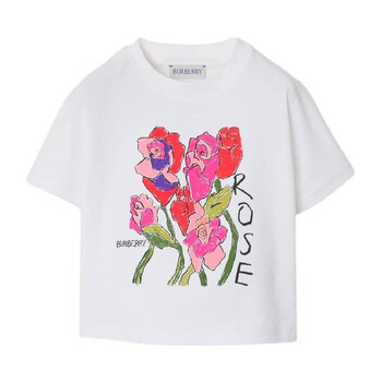 Burberry Toddler Lilia Rose Print Cotton T-Shirt, Size 18M 8094965