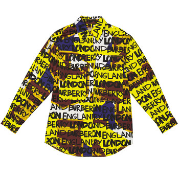 Burberry Graffiti Print Loose Stretch-cotton Long-sleeve Shirt