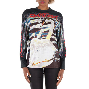Tシャツ・カットソー Burberry FW23 SWAN PRINT T-SHIRT (8077333 B7830) Burberry - swan print T-shirt printed with a swan | Depop