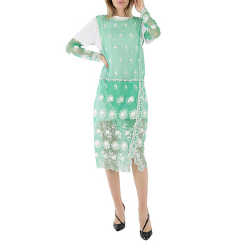 slim fit dress slacks BURBERRY PRORSUM Pre-Fall 2012 Size 8 Green Silk Ruched Evening Gown Dress main image 0