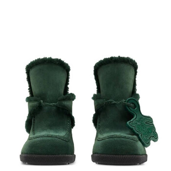 Highland Equestrian Knight Motif Suede Mules