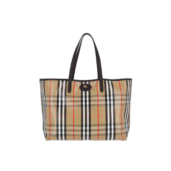 Burberry Ladies Medium London Check-Pattern Tote Bag 8066223
