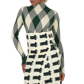 Burberry Strapless Duck Printed Midi Dress, Brand Size 4