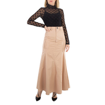 Chloé Ladies Intense Brown A-Line Mid-Length Skirt, Brand