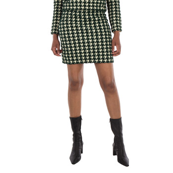 Houndstooth Elasticated Waist Mini Skirt