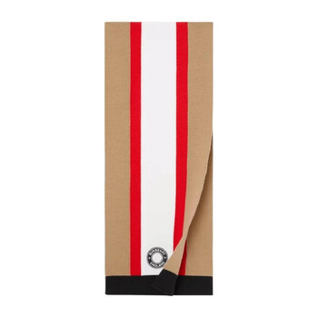 Burberry Kids Archive Baile Beige Logo Applique Wool Blend Scarf