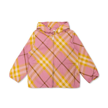 Kids Checked Pattern Hooded Jacket