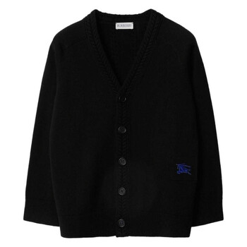 Burberry Equestrian Knight Wool Cardigan, Size Small 8094755