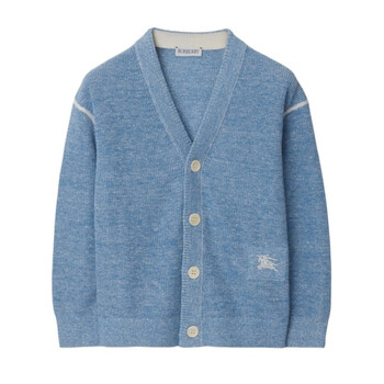 Burberry EKD Embroided Ribbed Cardigan, Size 8Y 8079298