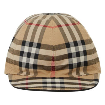 Burberry Black / Camel Baseball Cap With Knit Headband, Size