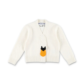 Kids Swan Chunky-Knit Wool-Blend Cardigan